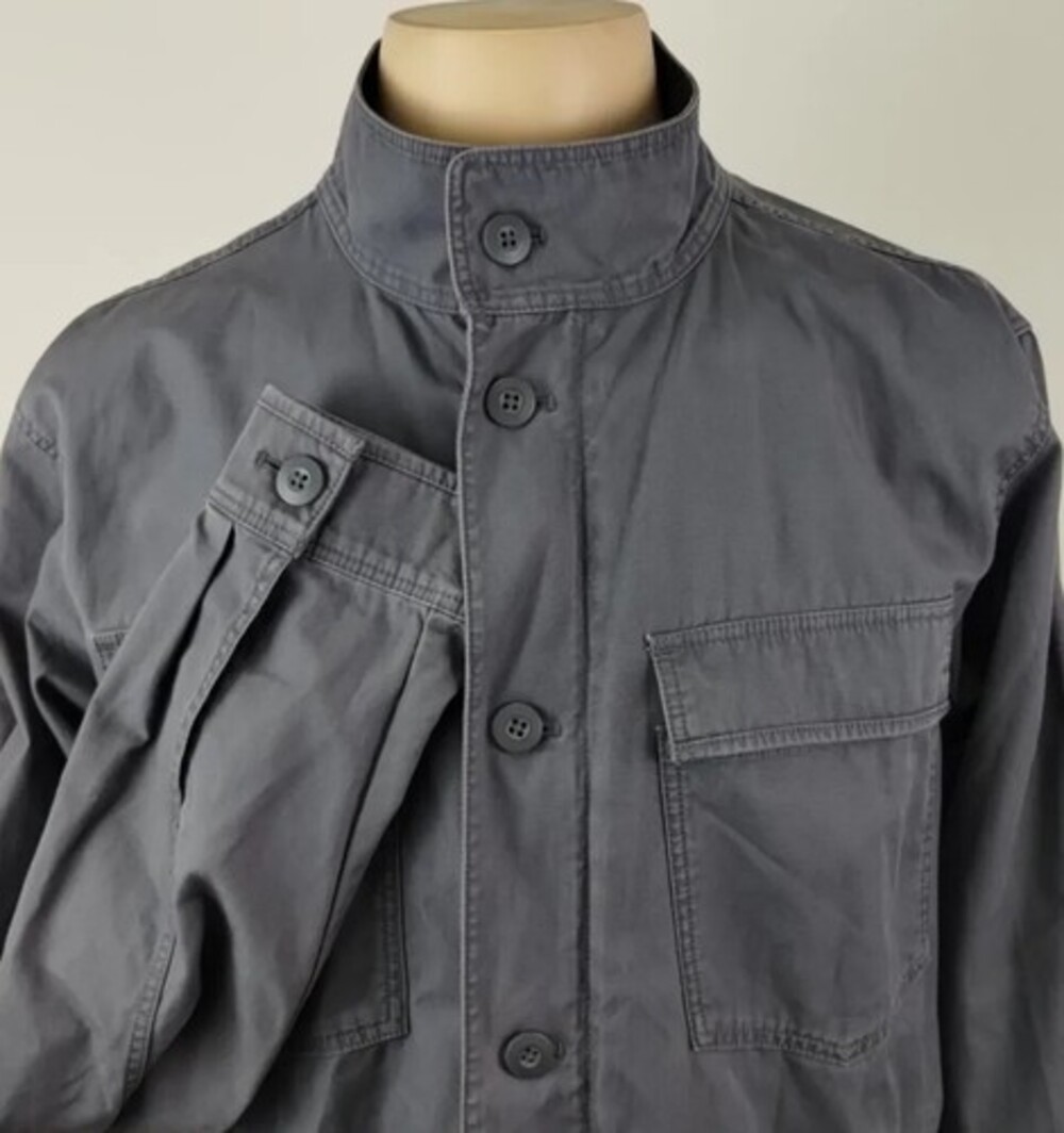 Patagonia Mens Gray Zip & Button Up Cotton Shirt Jacket Size Medium
